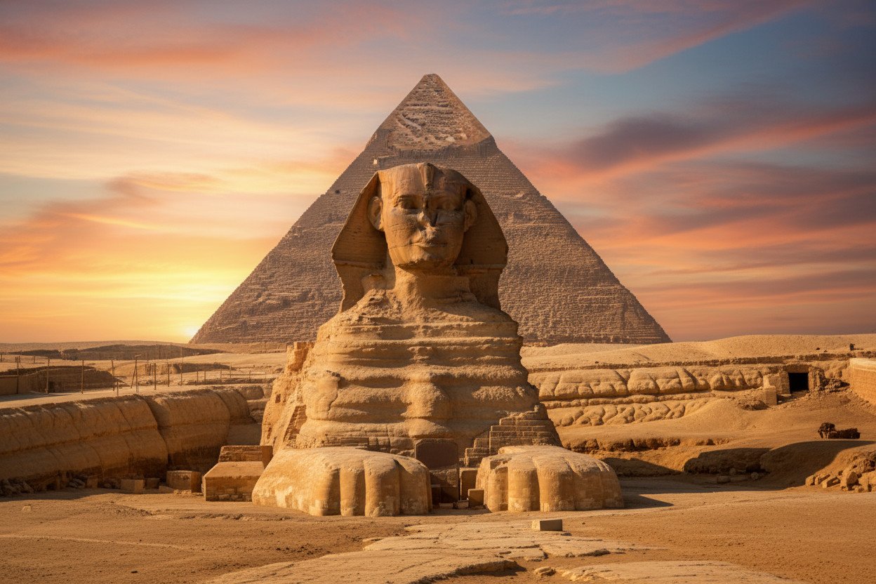 La Sfinge e le piramidi di Giza
